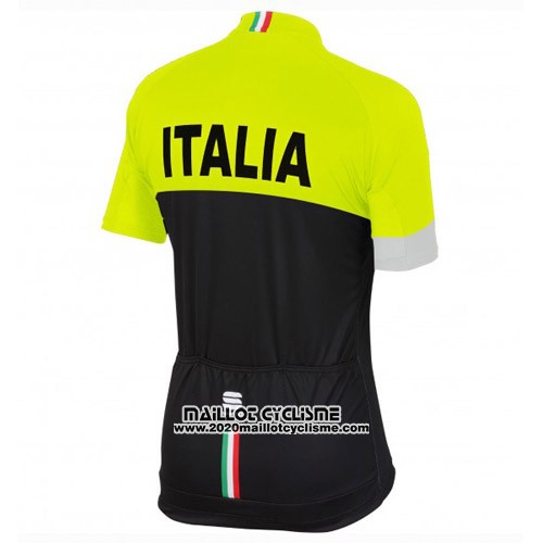 2016 Maillot Ciclismo Italie Noir et Jaune Manches Courtes et Cuissard